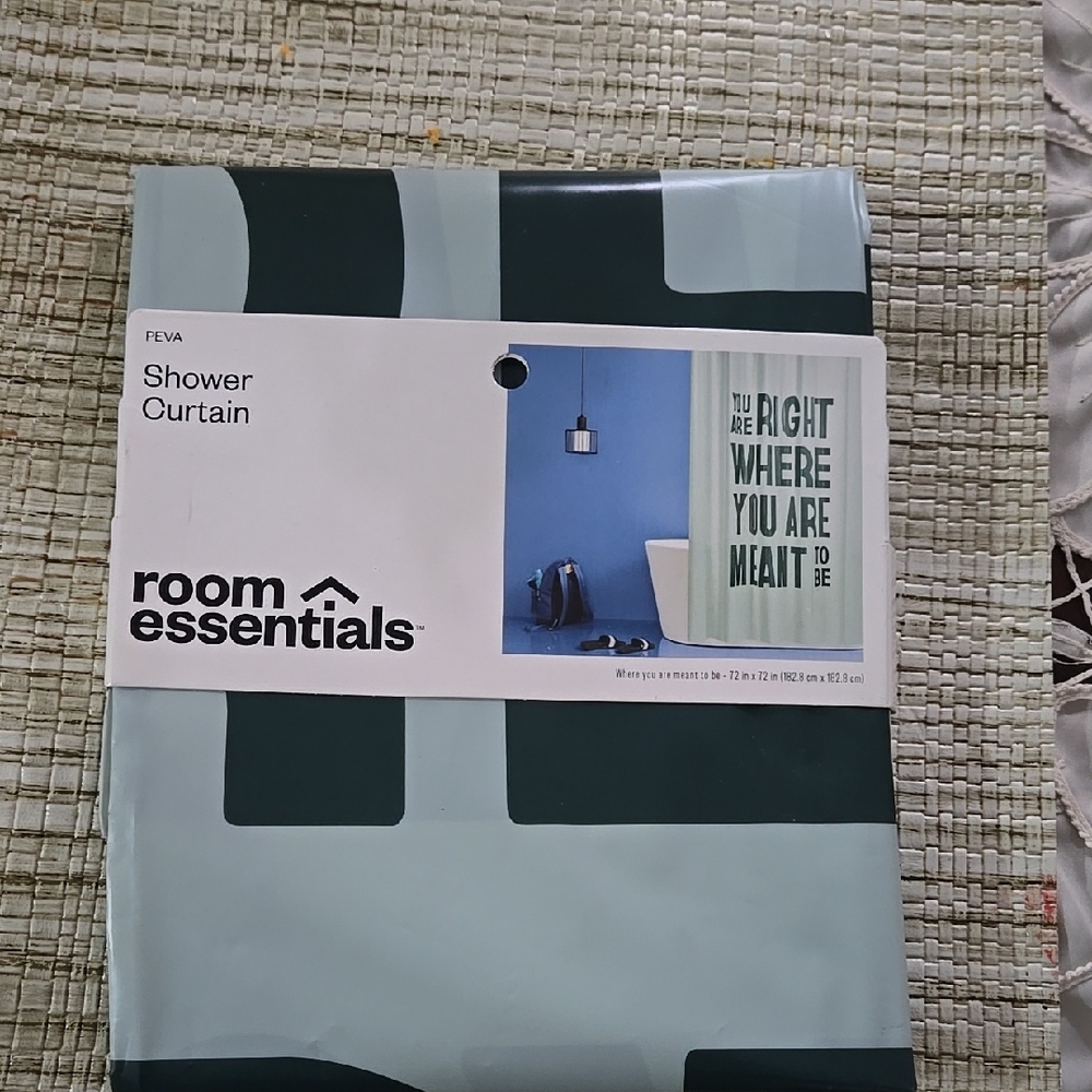 Room Essentials Green Shower Curtain